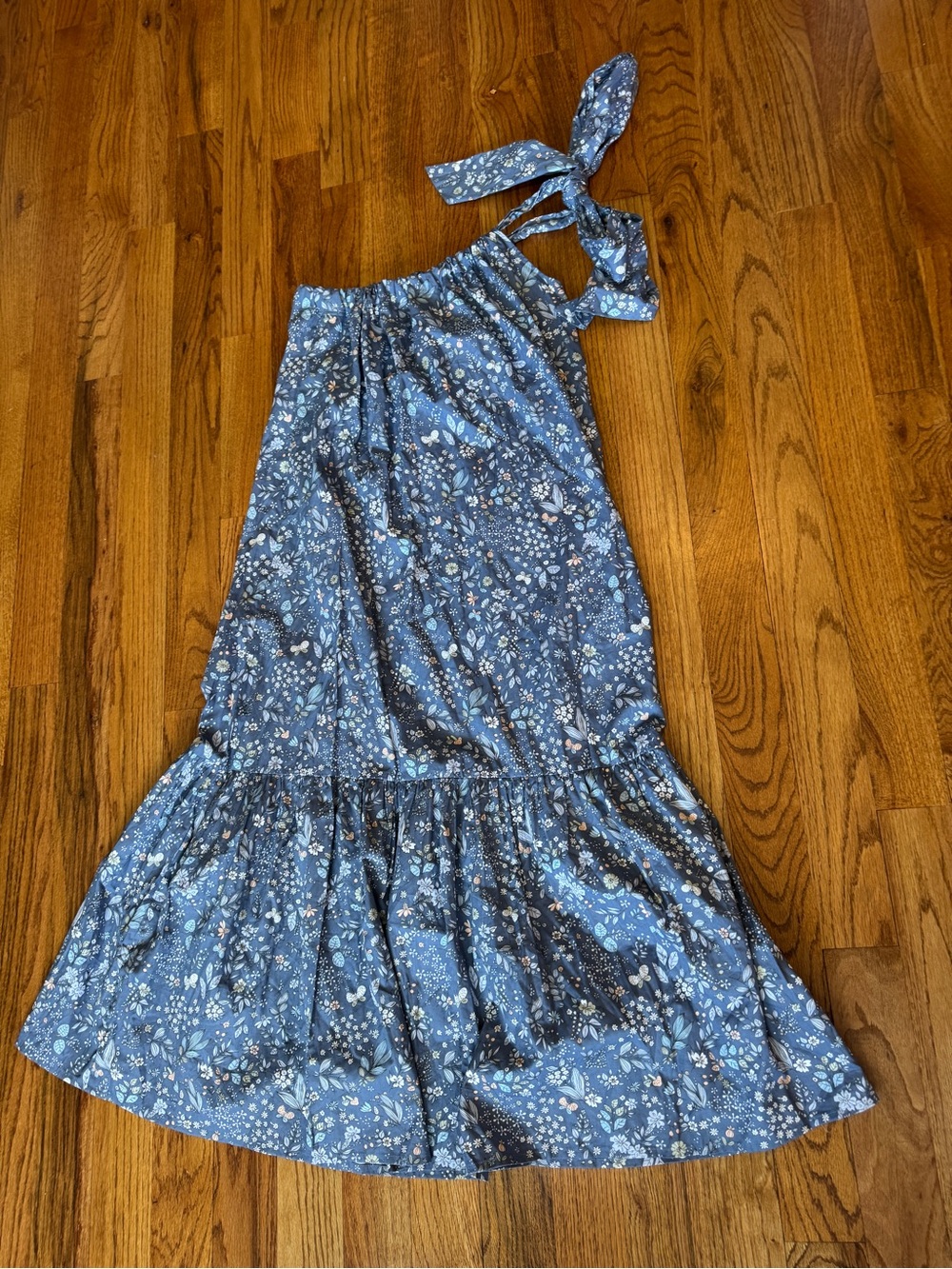 The Label Edition Blue Floral One-Shoulder Maxi Dress